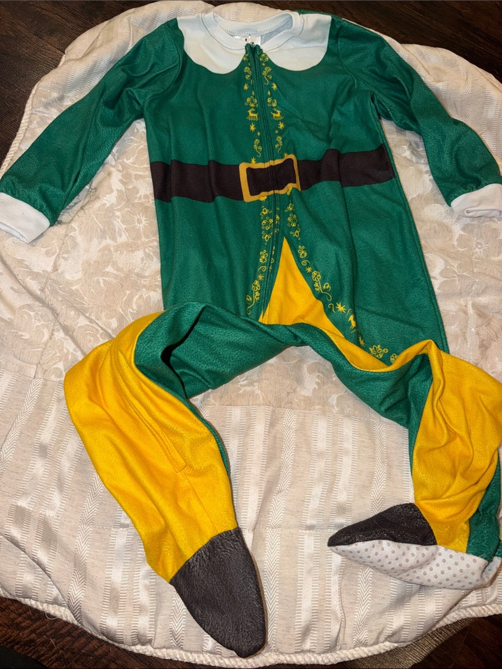 ELF Kids One-Piece Elf Costume in Green and Yellow